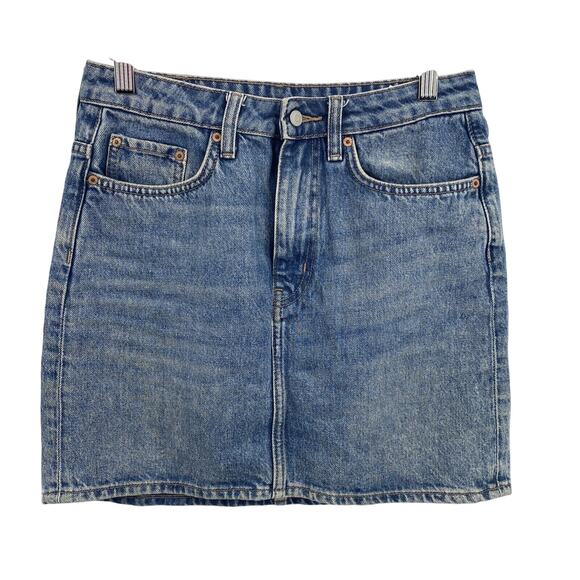 Weekday Jean Skirt Womens 4 EU 36 Wend Blue Denim Mini - Picture 1 of 7